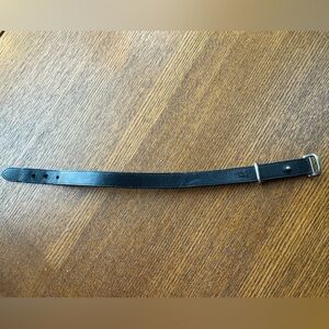 Hermes Hapi 3 Black Leather And Silver Tone Bracelet W/COA